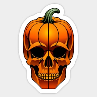 Halloween Pumpkin Skull Sticker